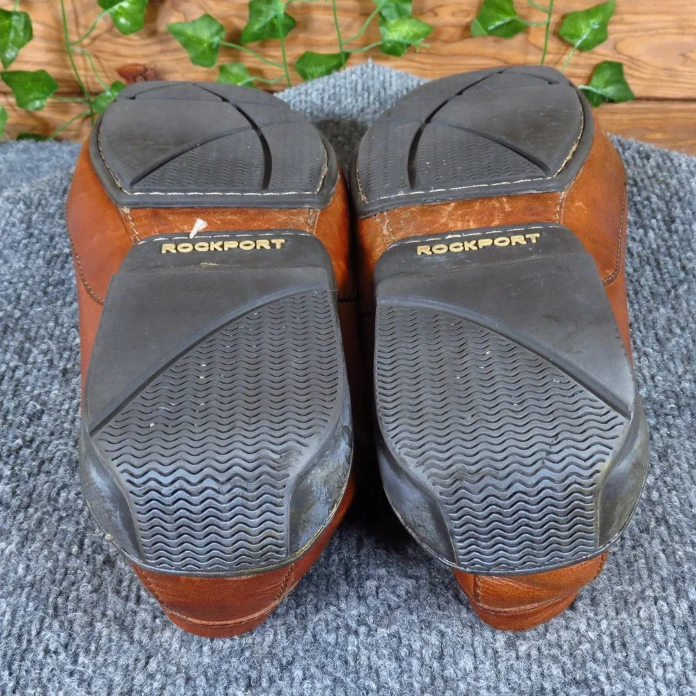 Rockport K55807 Mens Loafer Size 12 Driving Shoe Tan Leather Slip On Moc Toe